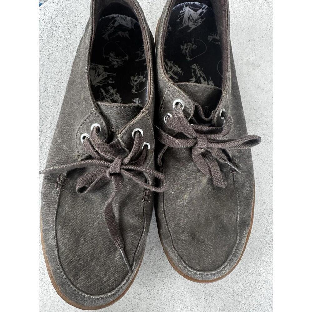 LL Bean Lace Up Canvas Boat Shoes Men's Sz 8.5M ~Brown~